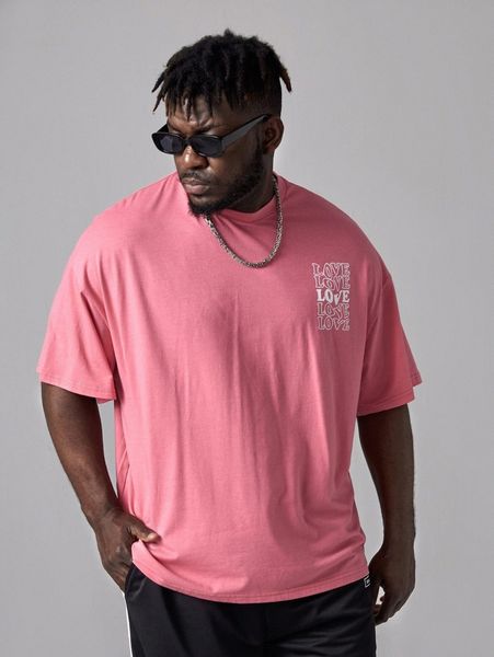 

extended sizes men letter graphic drop shoulder tee o5fv#, White;black