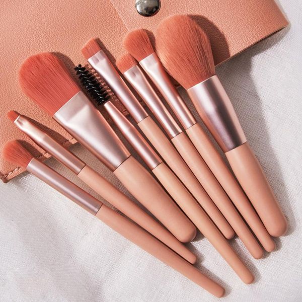

makeup brushes 8 pcs sets highlighter eye cosmetic powder foundation shadow cosmetics professional eyebrows soft hair