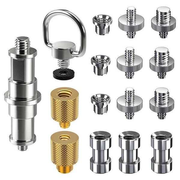 

16pcs camera screw adapter, 1/4 auf 3/8 male female tripod replacement set for dslr, tripod, shoulder rig lighting & studio accessories