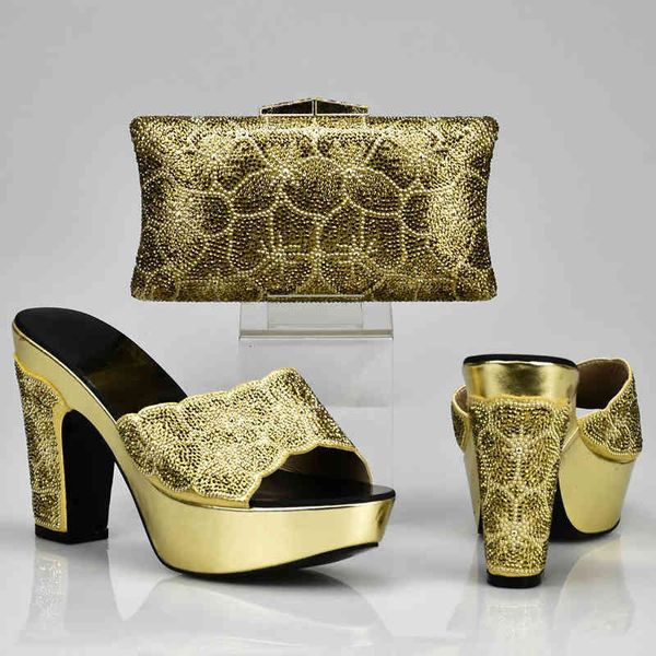 

dress shoes african sets gold color matching women and set decorated with rhinestone nigeiran party sho 3r4a, Black