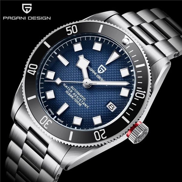 

wristwatches 2021 pagani design fashion mechanical automatic watches mens stainless steel 100m waterproof sport luminous, Slivery;brown