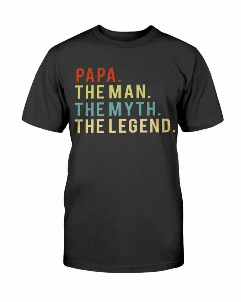 

papa the man myth legend t-shirt funny dad daddy for father's day men tee gifts, White;black