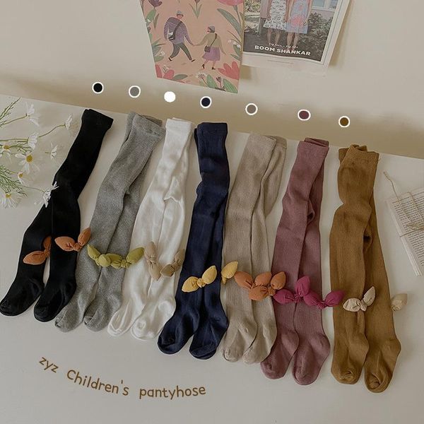 

socks baby girls pants with bow 2021 spring and autumn, Pink;yellow