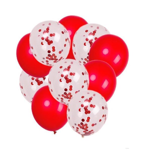 

party decoration 2021 12 inch 10 pieces red green confetti latex balloon set halloween wedding decorationchristmas birthday partydecoration