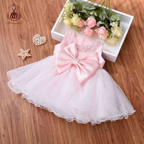 Yoliyolei Fairy Girls Cuty Vestido Tule Fluffy Crianças Vestidos Flor Princesa Vestidos Crianças Festa de Aniversário Verão Criança Vestidos G1129