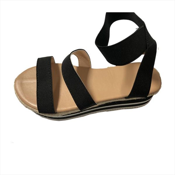 

crrcrrcrr women fashion leisure cross-tied wedges shoes female patchwork casual platform comfortable handmade sandals, Black