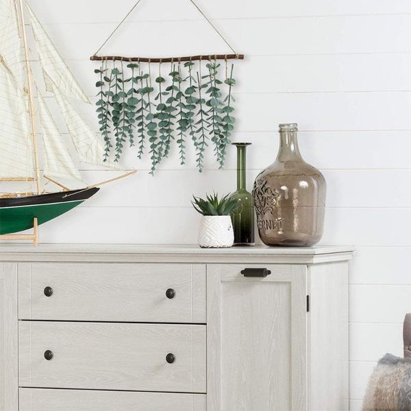 

decorative objects & figurines artificial eucalyptus wall hanging decor fake greenery with wooden stick home garden vine decoration