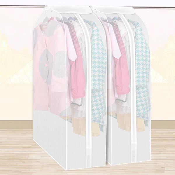 

dust prevention wardrobe storage bags reusable hanger coat clothes garment suit cover organizer case for clothing &