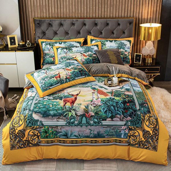 

bedding sets animal farm printing process winter fleece soft thick set duvet cover bed linen pillowcase fitted sheet hometextile