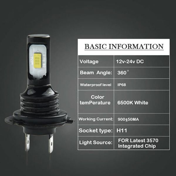 

car headlights led headlight replace white light 2 smd 6000k aluminum alloy canbus