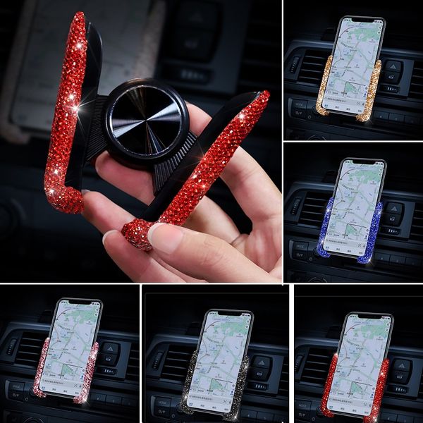 

diamond inlay holder for phone in car air vent clip mount no magnetic mobile phones cell stand support smartphones