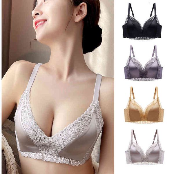 

knickers bras sets beautiful back underwear women gather small breasts show large upper support anti sagging no steel ring set, Red;black