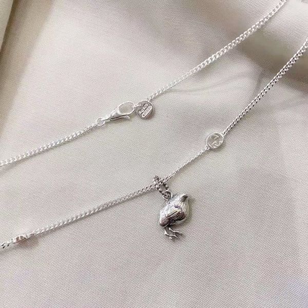 

new 925 silver make old couple chicken necklace cool wind sweater chain exclusive fine jewel