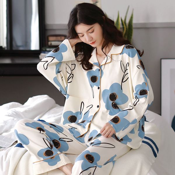 

2021pajama sets women kawaii lace girls sleepwear stylish korean ins mujer nightwear patchwork long sleeve spring basic soft college, Black;red