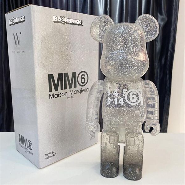 

New style 400% 28CM Bearbrick The ABS MM6 Transparency limits sky Fashion bear Chiaki figures Toy For Collectors Be@rbrick Art Work model de