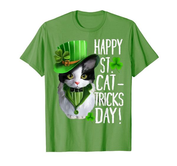 

cat shamrock leprechaun shirt happy st patricks day women, White;black