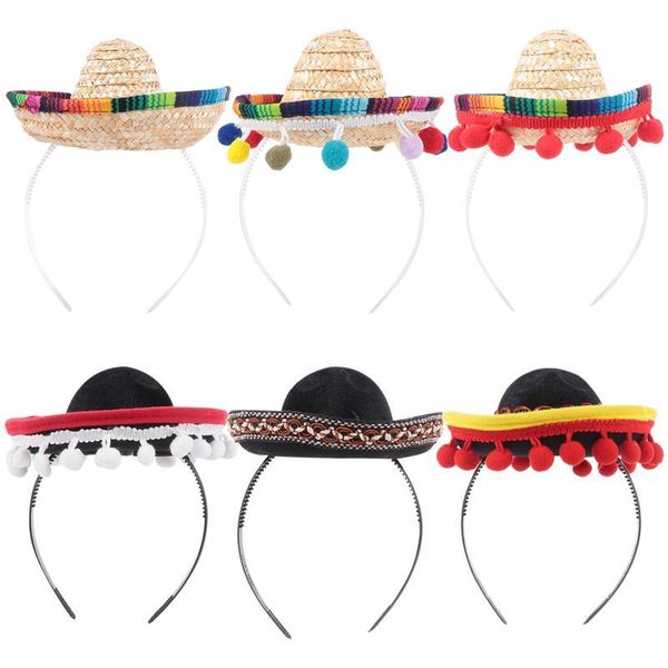 

party hats mexican hat hair hoops mini sombrero headbands festival headdress performance props favors