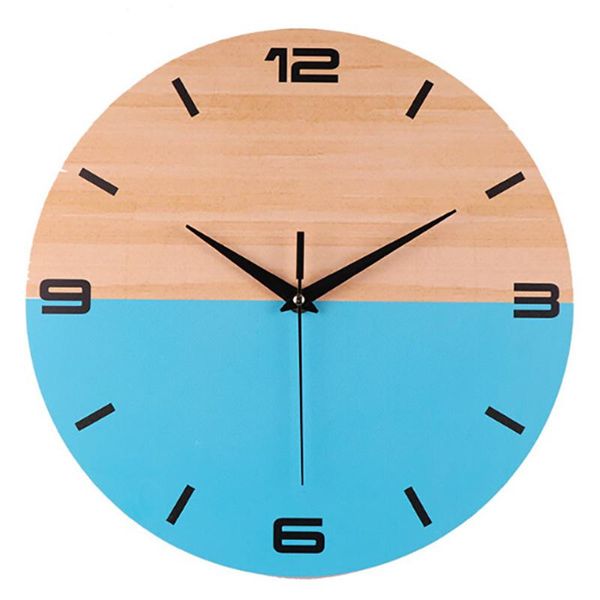 

wall clocks 2021 12 inch creative 3d digital clock stereo double color blue wooden stylish home decoration