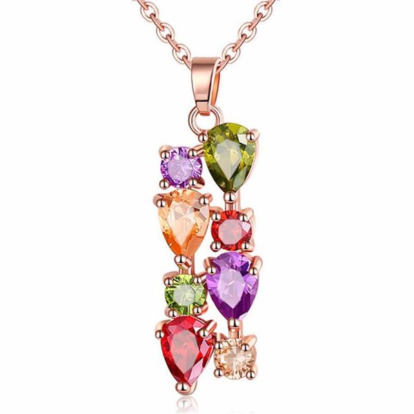 

pendant necklaces 1pc colorful zircon pendants flower good moon shiny for women jewelry dropshiping 7colors, Silver