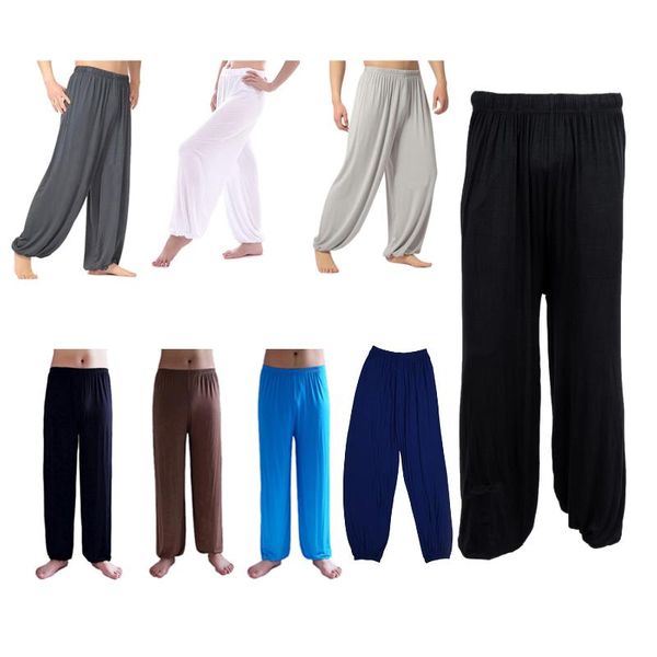 

yoga pants loose modal bloomers home tai chi harem joggers sweat both men and women-dark blue,xxxl outfits, White;red