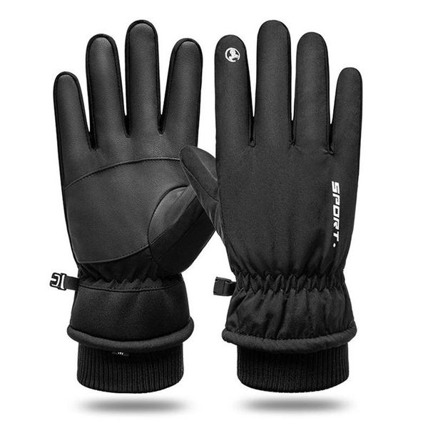 

cycling gloves outdoor riding glovers motorcycle ski winter sports warm waterproof touch screen, Black