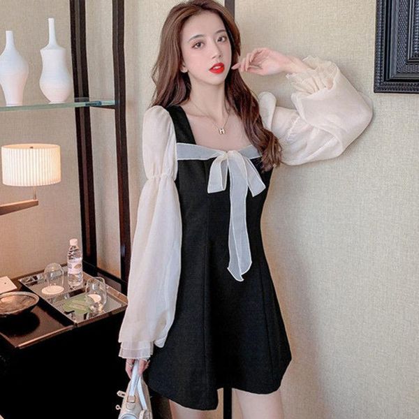 

casual dresses women 2021 spring autumn hepburn dress vestido de mujer femme robe, Black;gray
