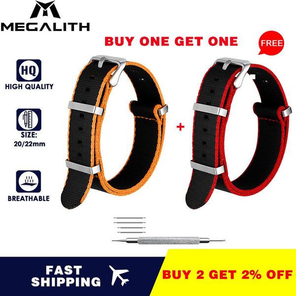 

watch bands megalith premium nato nylon straps width 20mm 22mm strap fashion buy one get replacement, Black;brown