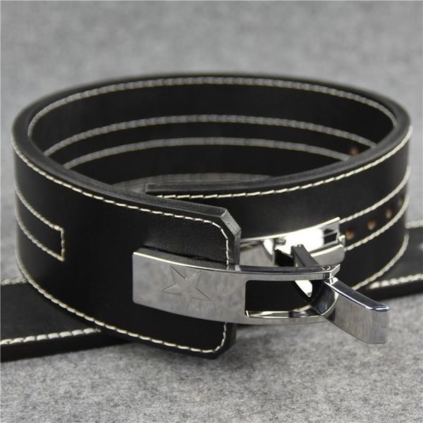 

weightlifting leather belt weight lifting waist support lumbar protector gym bodybuilding back, Black;gray