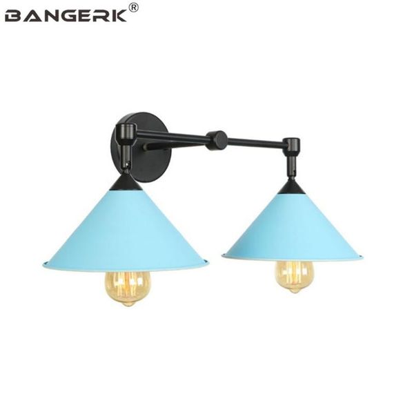 

wall lamp nordic design double led iron macarons modern sconce lights bedside loft home decor indoor lighting fixtures