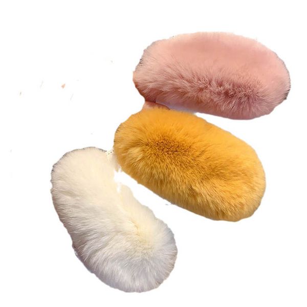 

fur girls hair accessories hairclips kids bb clip childrens barrettes clips autumn winter ornament accessory fashion headdress b8496, Slivery;white