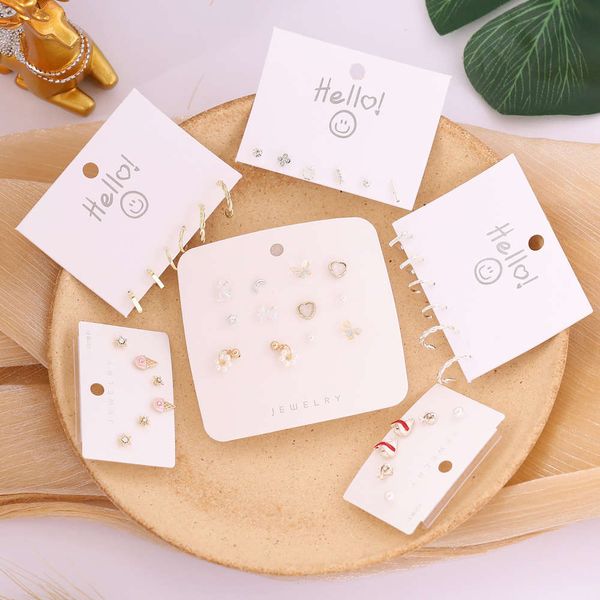 

pairs earrings female version lovely star moon love earrings set simple