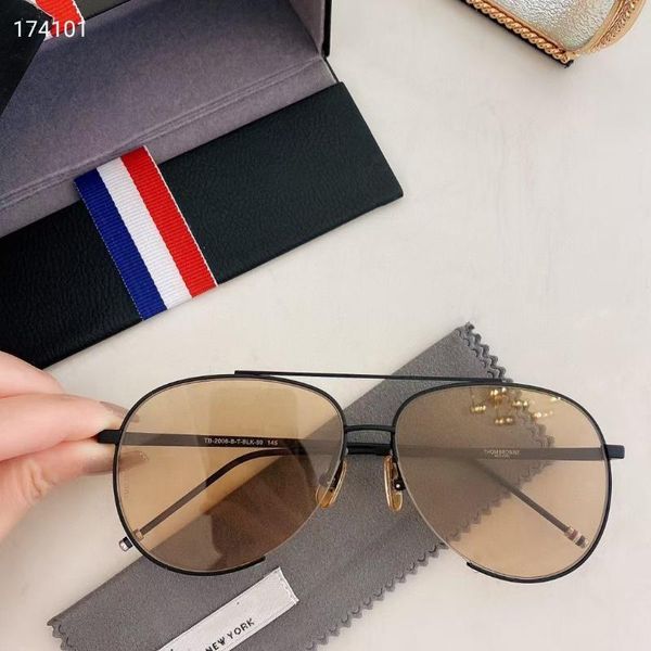 

sunglasses thom brand fashion vintage heart double-beam pilot men's women's uv protection glasses driving gafas original box, White;black