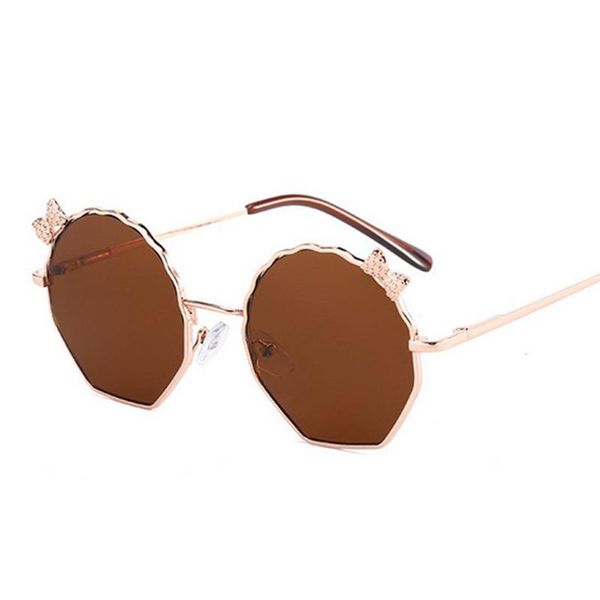 

sunglasses vintage girls bow metal children's sun glasses cute round kids eyeglasses outdoor goggles fahion boys eyewear, Blue