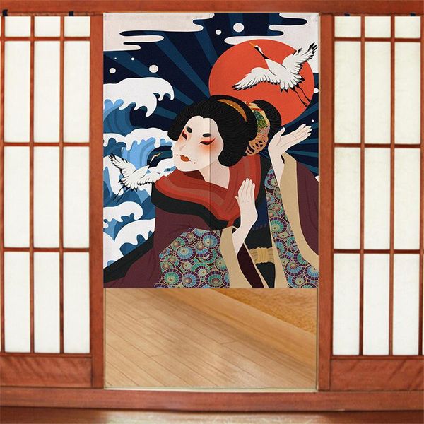 

japanese ukiyo-e door curtain partition restaurant shop ramen hanging kitchen & drapes