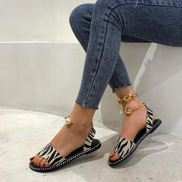 

slippers 2021 women's beaded pearly sandals shoes women ladies flats flip flop casual flat slingback deal, Black
