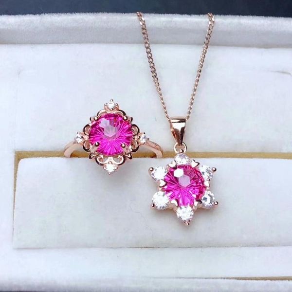 

shilovem 925 sterling silver natural pink z pendants rings fine jewelry women trendy anniversary gift plant mtz080888agfb bracelet, earr, Black