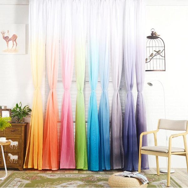 

gradient tulle transparent curtains for living room bedroom kitchen sheer home decor window treatment drapes curtain