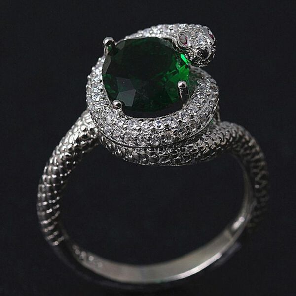 

wedding rings european and american style snake zircon ring, Slivery;golden