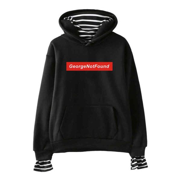 

george found two piece hooded hoodie, Black