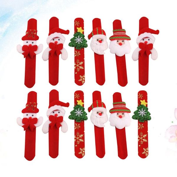 

christmas decorations 12pcs kids snap bracelet wristband patting hand band slap party favor funny gift(assorted pattern)