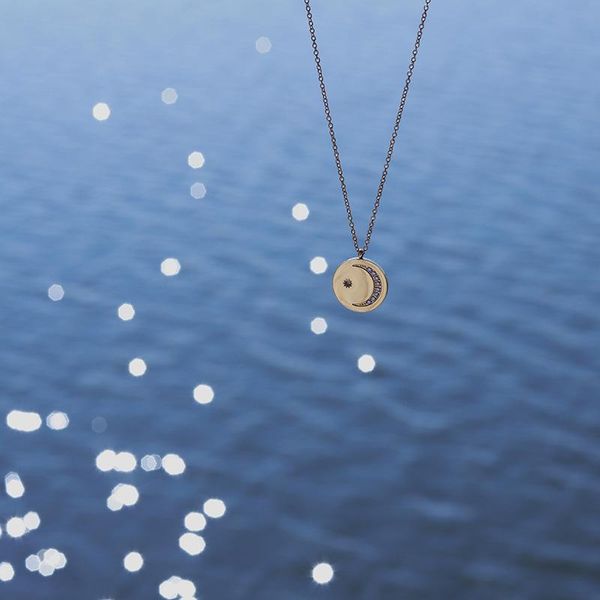 

pendant necklaces star moon pendants necklace for women stainless steel plated gold round korean fashion trendy luxury jewellery gift, Silver
