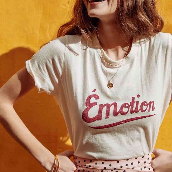 

t shirts letter print women short sleeve round collar thin chic elegant t shirt boyfriend vintage casual tee 4eer, White