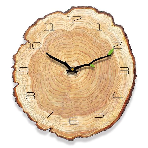 

wall clocks explosion nordic creative clock living room silent annual ring quartz home decoration wood grain