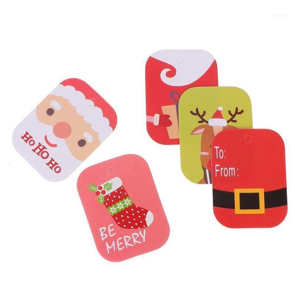 

christmas decorations 100pcs santa claus paper tag colored painting tags tags1