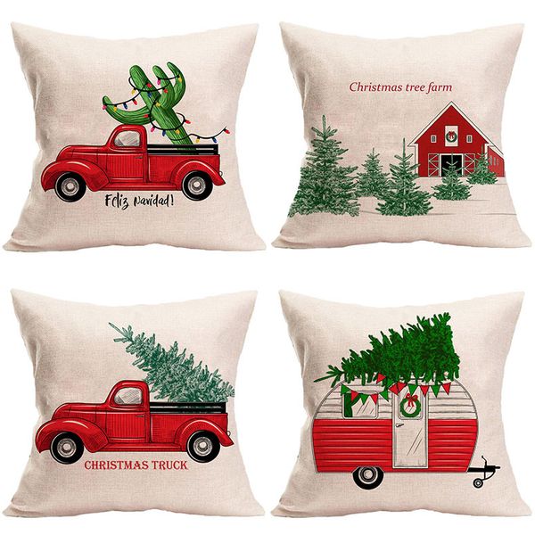 Fodera per cuscino per auto natalizia transfrontaliera albero di natale decorazione per la casa per le vacanze fodera per cuscino personalizzata SD2 crea logo design di diverse dimensioni colori