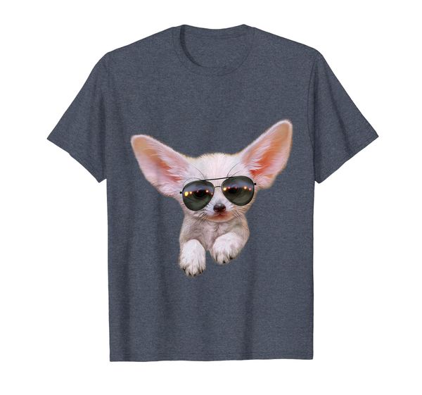 

swag fennec fox puppy in aviator sunglass t-shirt, White;black