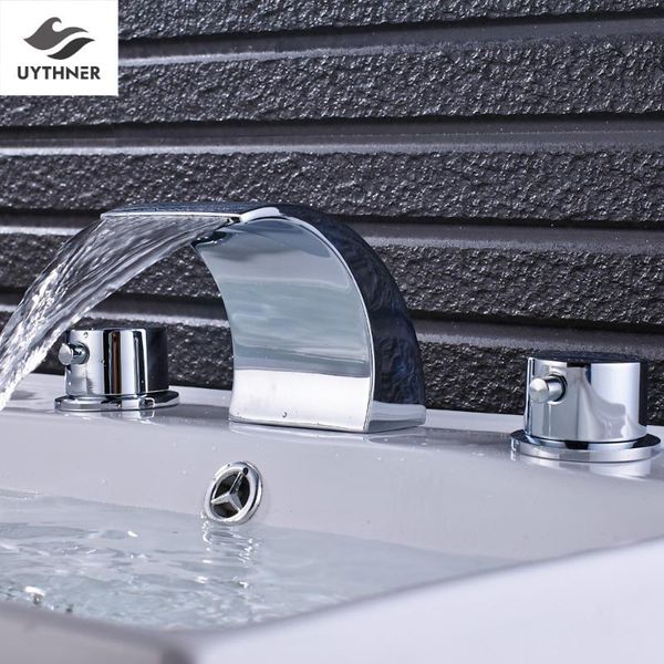 

bathroom sink faucets uythner ly solid brass c style three sets two handle hole basin faucet mixer tap