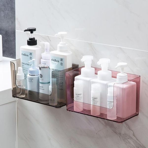 

bathroom storage & organization transparent makeup organizer waterproof wall mounted cosmetic box nail polish lipstick cream holder