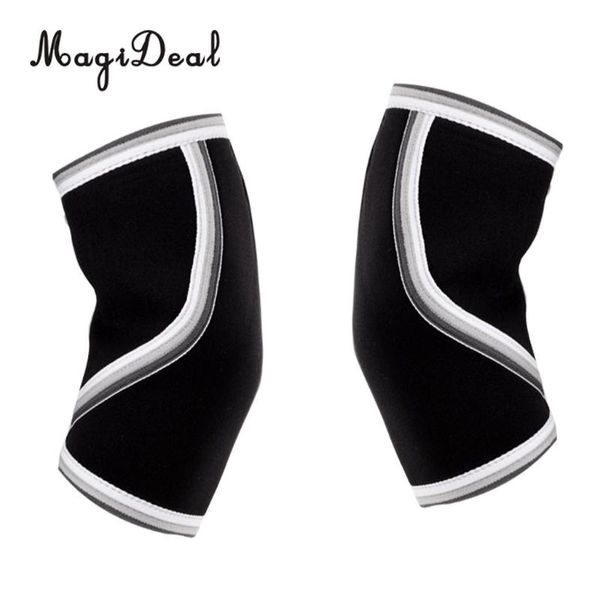 

elbow & knee pads magideal 1 pair 5mm neoprene support sleeves guard protector for weightlifting basketball tennis gym workouts s-xxl, Black;gray