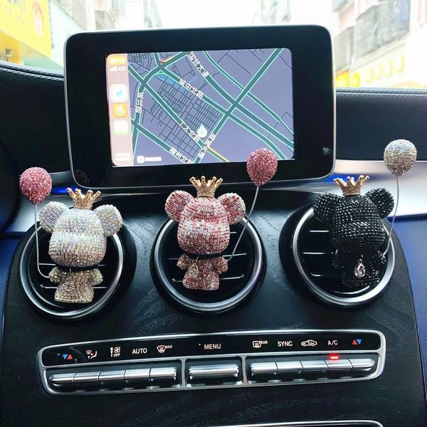 

car air freshener aromathereapy high-grade creative diamond lovely bear big head outlet perfume clip fresher